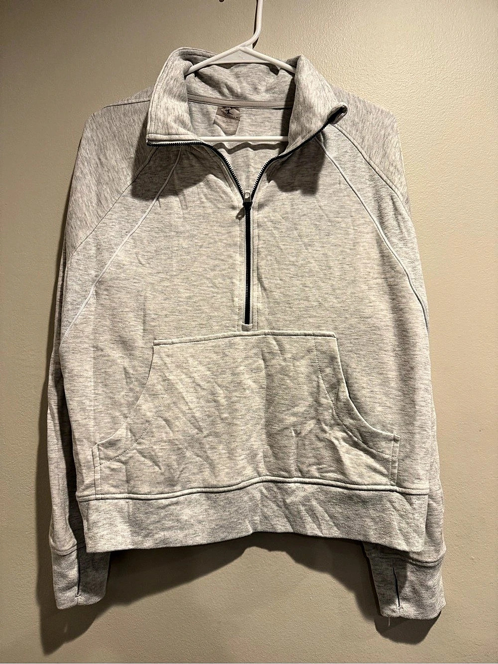 Danskin Women's Mock Neck Half-Zip Sweater Gray Medium